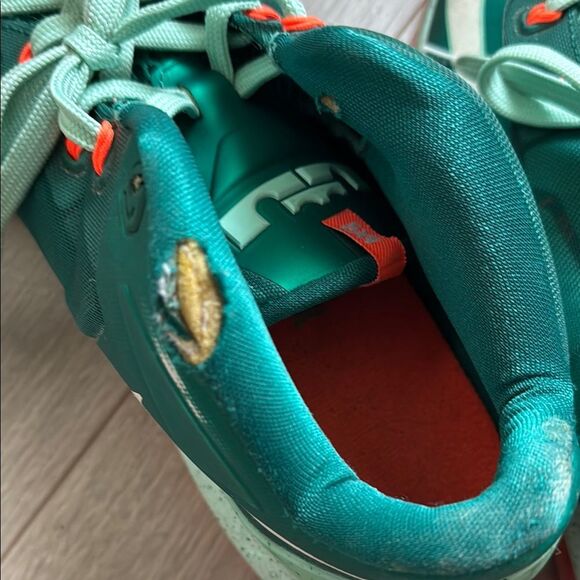 Nike LeBron Biscayne Green and Orange Sneakers - Picture 5 of 7